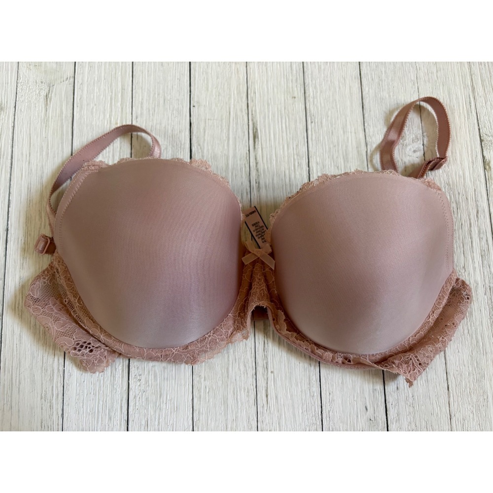 Victoria's Secret Dream Angels Lined Demi Bra 34DD Mauve Lace Trim 325178-H28 - Picture 1 of 4